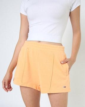 mid-rise panelled shorts with insert pockets