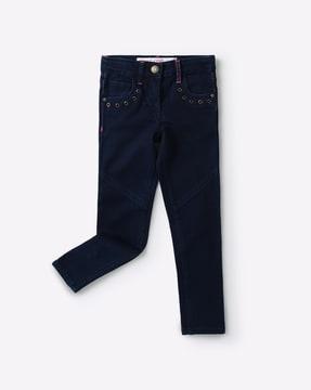 mid-rise panelled slim fit jeans