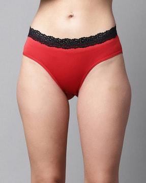 mid-rise pantie with elasticated waist