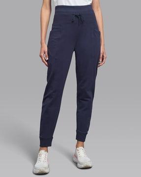 mid rise pants with drawstring waist