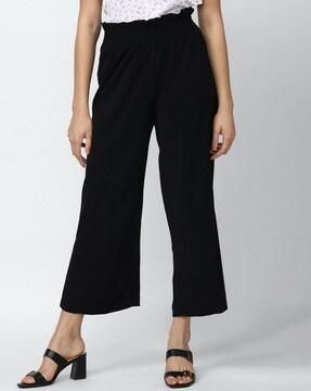 mid-rise pants with elasticated waist