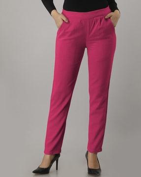mid-rise pants with insert pockets