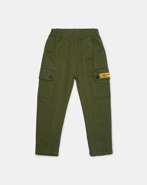 mid-rise pants with patch pocket