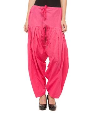 mid-rise patiala pant with tie-up