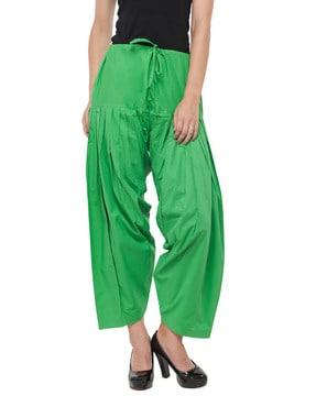 mid-rise patiala pant with tie-up