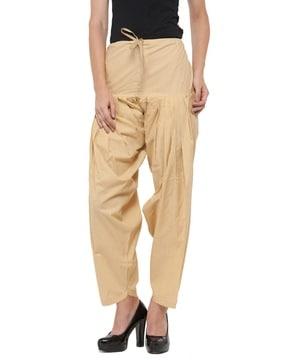 mid-rise patiala pant with tie-up