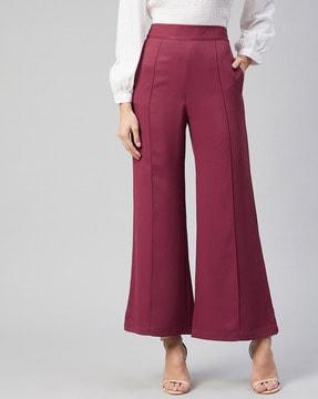 mid-rise pleat-front pants