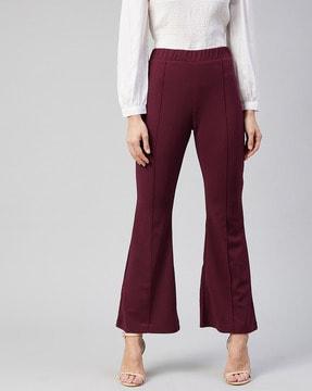 mid-rise pleat-front pants