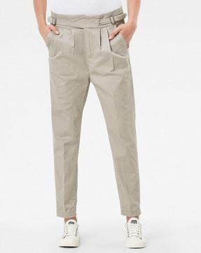 mid-rise pleat-front pants