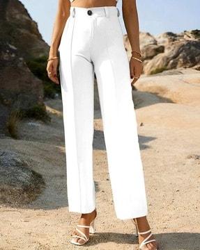 mid-rise pleat-front trousers