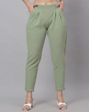 mid-rise pleat-front trousers