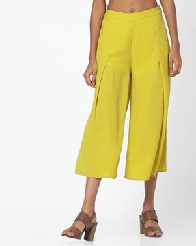 mid-rise pleated culottes