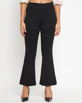 mid-rise pleated pants