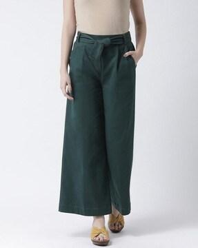 mid-rise pleated trousers