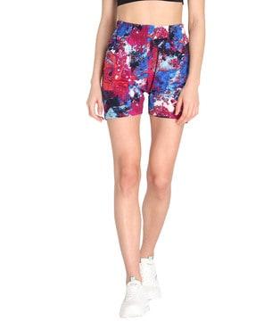 mid rise printed shorts