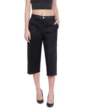mid-rise relaxed fit culottes