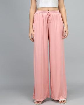 mid-rise relaxed fit palazzo pants