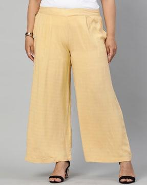 mid-rise relaxed fit palazzos
