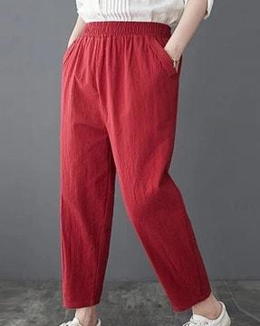 mid-rise relaxed fit pants