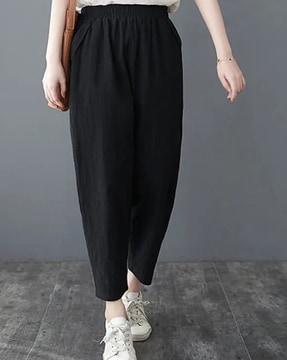 mid-rise relaxed fit pants