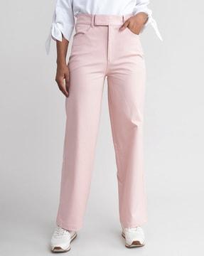 mid-rise relaxed fit trousers