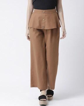 mid rise relaxed fit trousers