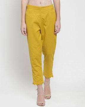 mid-rise relaxed fit trousers