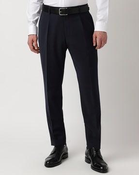 mid-rise relaxed fit trousers