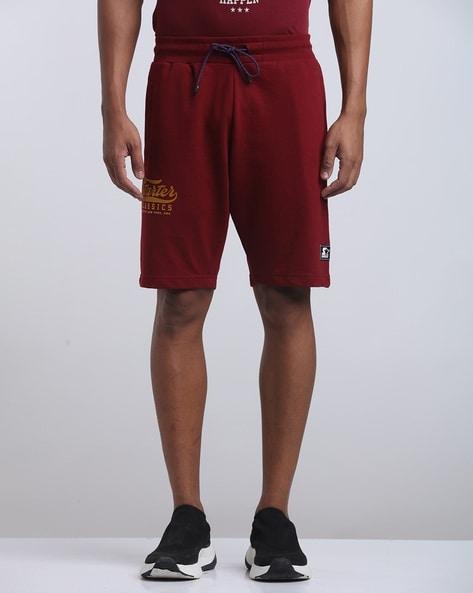 mid-rise shorts with placement brand print