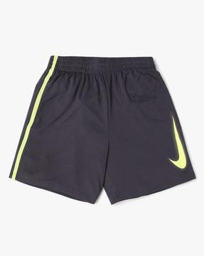 mid-rise shorts with placement logo print