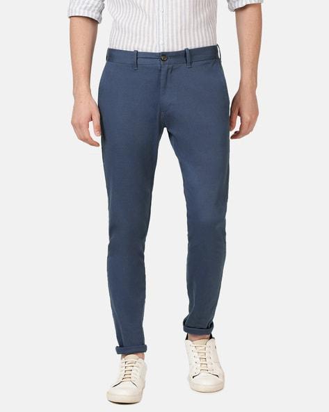 mid-rise skinny fit chinos