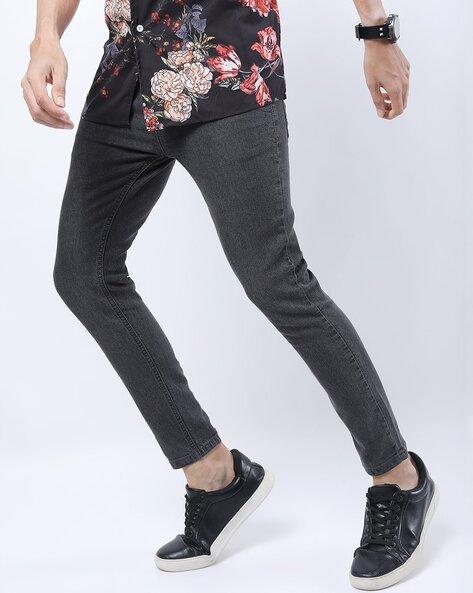 mid-rise skinny fit jeans