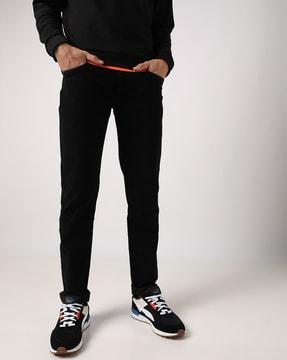 mid-rise skinny fit jeans