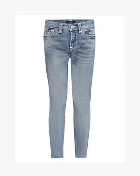 mid-rise skinny fit jeans