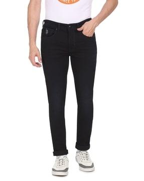 mid-rise skinny fit jeans