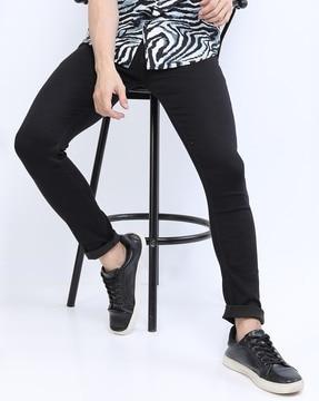 mid-rise skinny fit jeans