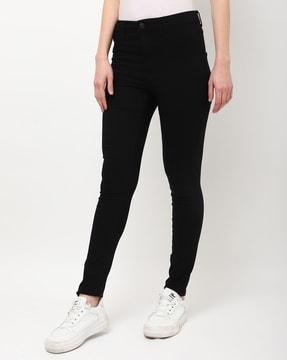 mid-rise skinny fit jeans