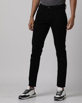 mid-rise skinny fit jeans