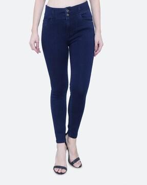 mid-rise skinny fit jeans