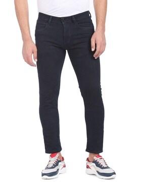 mid-rise skinny fit jeans