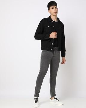 mid-rise skinny fit jeans