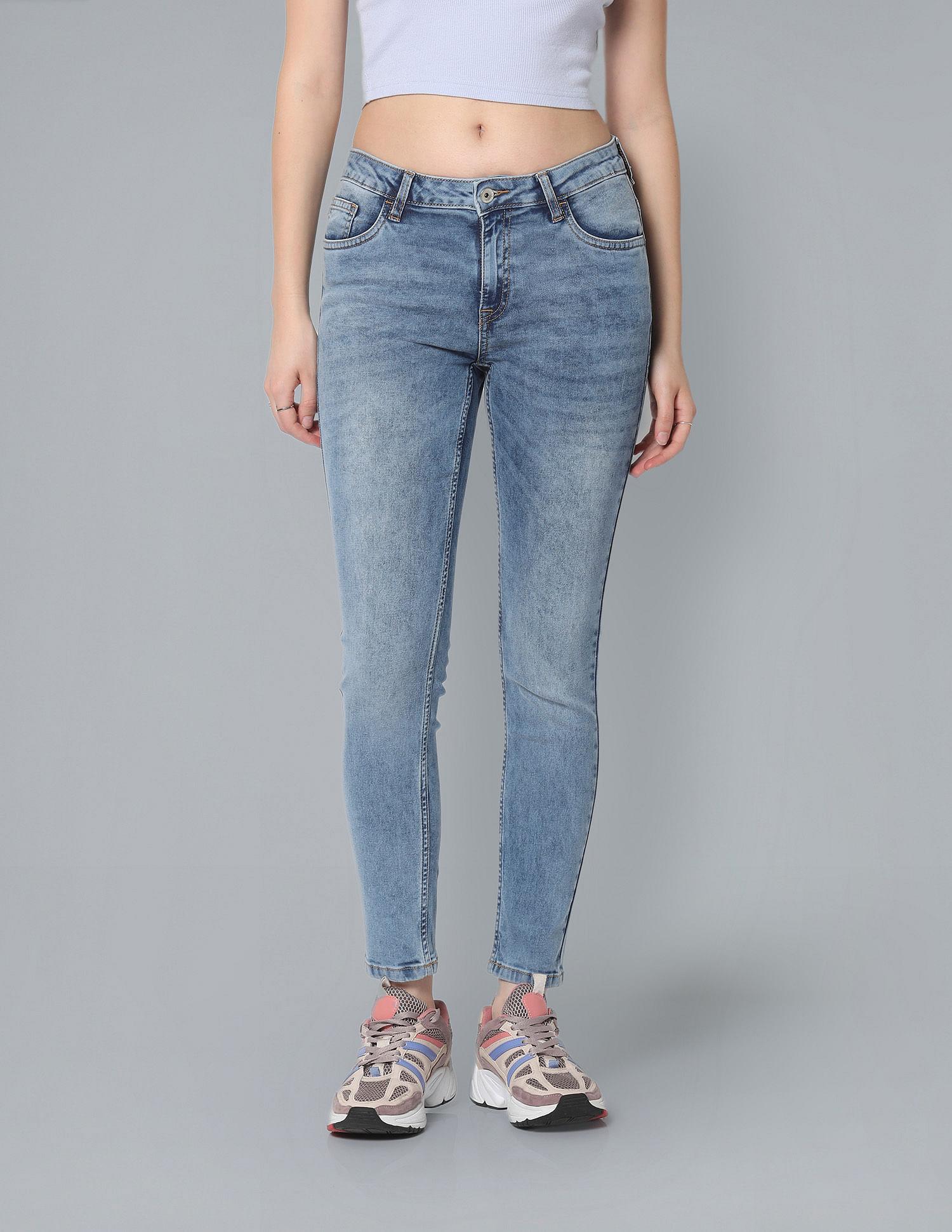 mid rise skinny fit jeans