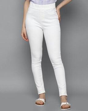 mid-rise skinny fit jeggings