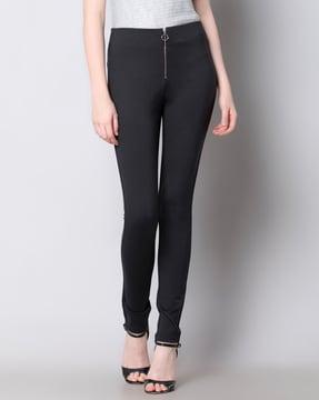 mid-rise skinny fit pants