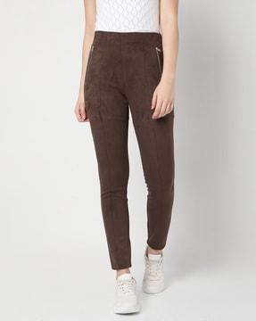 mid-rise skinny fit pants