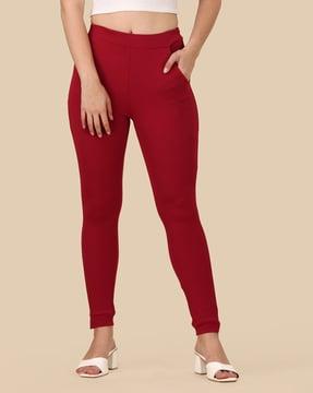 mid rise skinny fit pants