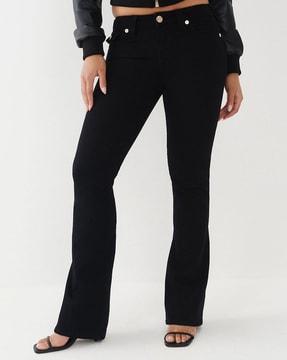 mid-rise skinny flared jeans