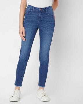 mid-rise skinny jeans