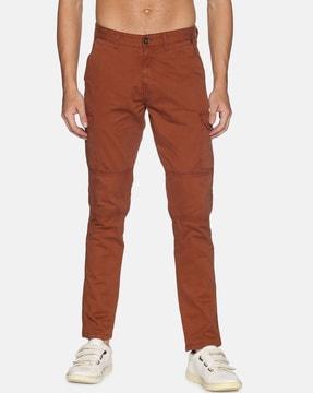 mid-rise slim fit cargo pants