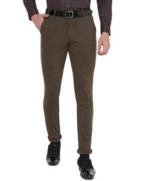 mid-rise slim fit chinos pants